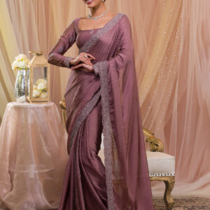 Lavender Stonework Designer Saree