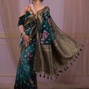 Swarovski Banarasi Silk Saree