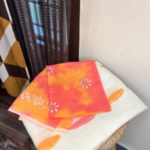 Linen saree with contrast blouse - DTSONA926