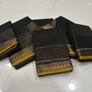 Kanchi cotton - Zari border Black