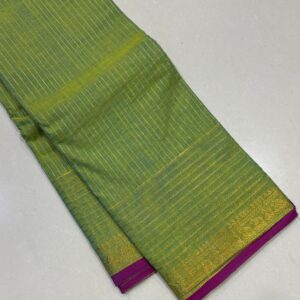Kanchi cotton - Zari border Green