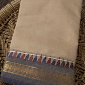 Chettinad Cotton Saree - Beige to Grey