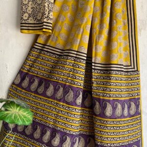 Mul Saree - Hand Block Printed Pure Cotton | Natural Dye MUL103