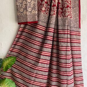 Mul Saree - Hand Block Printed Pure Cotton | Natural Dye MUL105