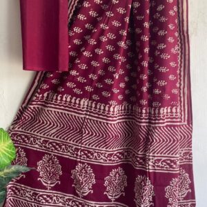 Mul Saree - Hand Block Printed Pure Cotton | Natural Dye MUL102