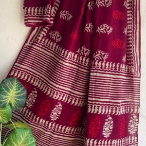 Mul Saree - Hand Block Printed Pure Cotton | Natural Dye MUL121
