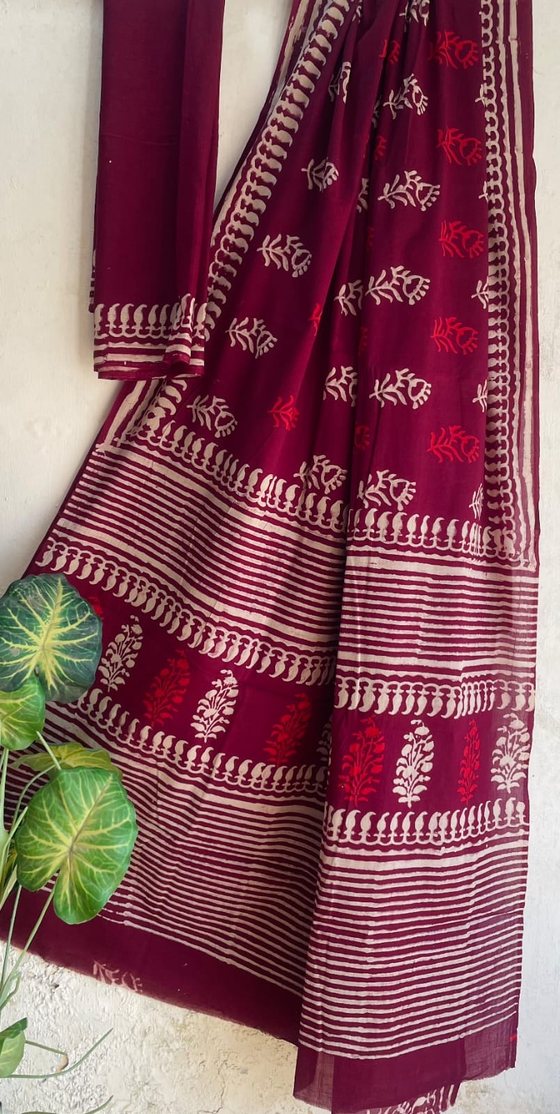 Mul Saree - Hand Block Printed Pure Cotton | Natural Dye MUL121