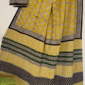 Mul Saree - Hand Block Printed Pure Cotton | Natural Dye MUL120