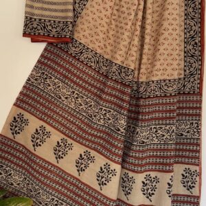 Mul Saree - Hand Block Printed Pure Cotton | Natural Dye MUL119