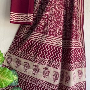 Mul Saree - Hand Block Printed Pure Cotton | Natural Dye MUL116