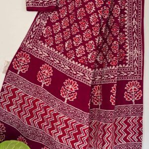 Mul Saree - Hand Block Printed Pure Cotton | Natural Dye MUL115