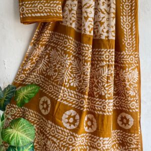 Mul Saree - Hand Block Printed Pure Cotton | Natural Dye MUL114