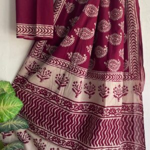 Mul Saree - Hand Block Printed Pure Cotton | Natural Dye MUL110