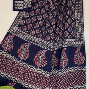 Mul Saree - Hand Block Printed Pure Cotton | Natural Dye MUL109