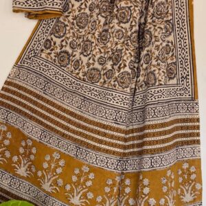 Mul Saree - Hand Block Printed Pure Cotton | Natural Dye MUL108