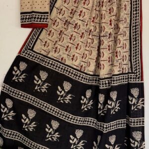 Mul Saree - Hand Block Printed Pure Cotton | Natural Dye MUL106