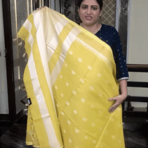 Raw silk - Yellow with Cream Border