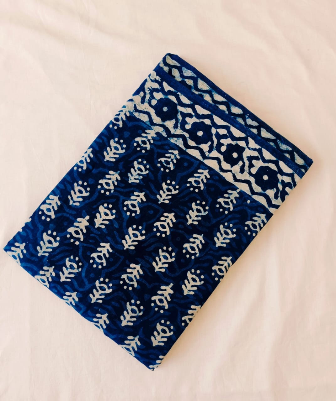 Indigo shades - Soft Pure Cotton Mul Saree – Hand Block Printed