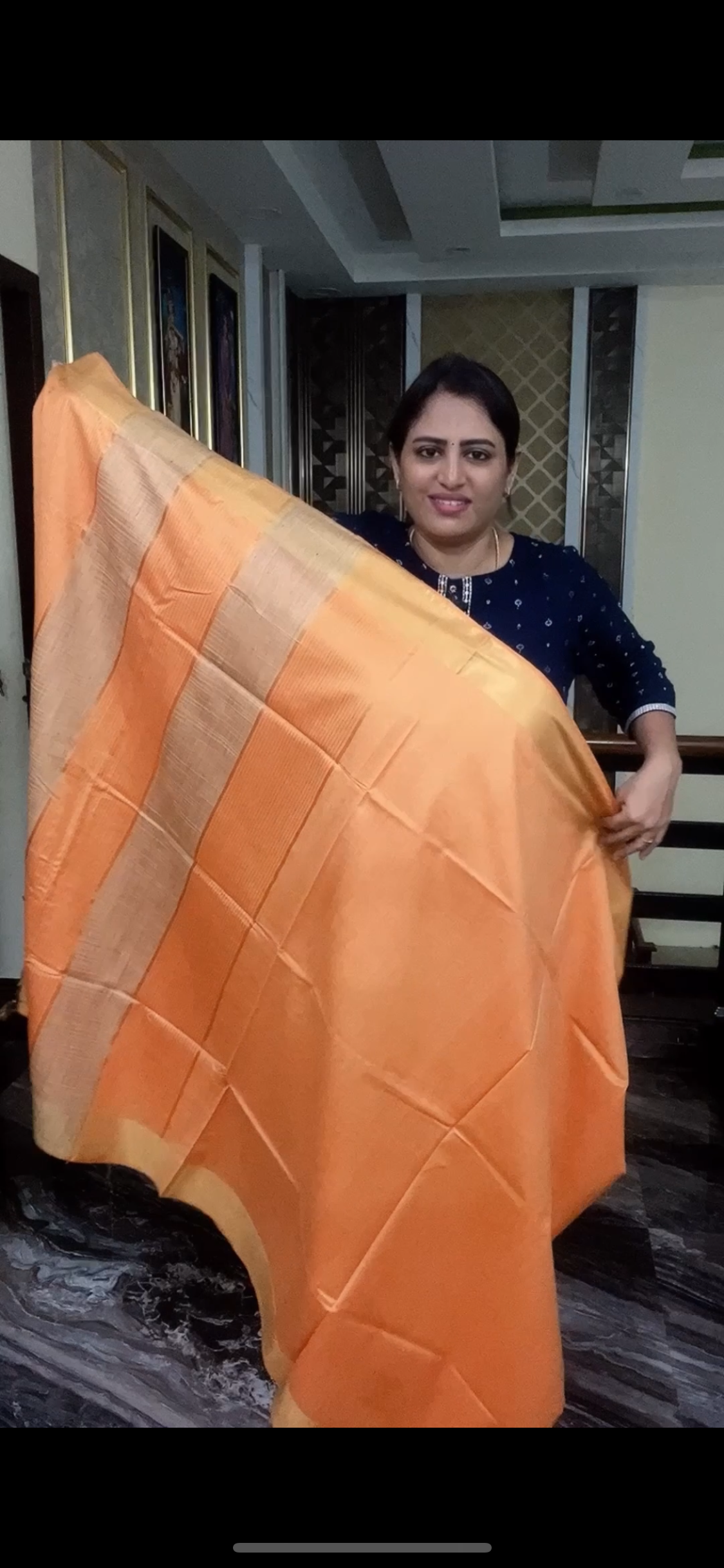 Orange warm silk saree
