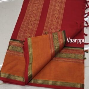Kanchi Cotton Saree- RED with Grand Rich Pallu