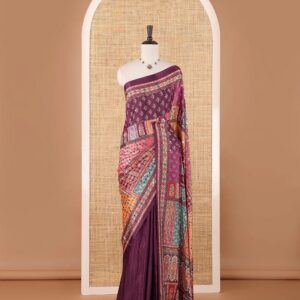 Half & Half Mirror Work Saree – Designer Party Wear