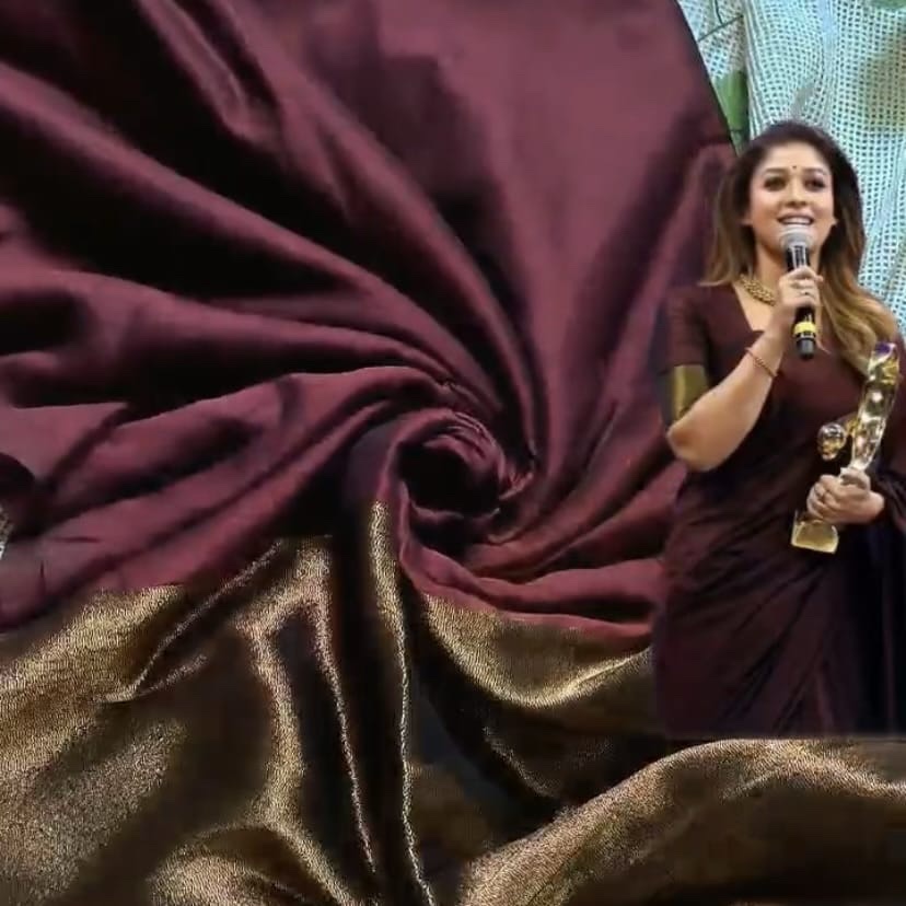 Nayanthara Inspired Handloom Khadi Sarees - with BorderBlouse MAROON - Image 6