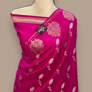 Warm Silk Saree – Radiant Pink Bloom