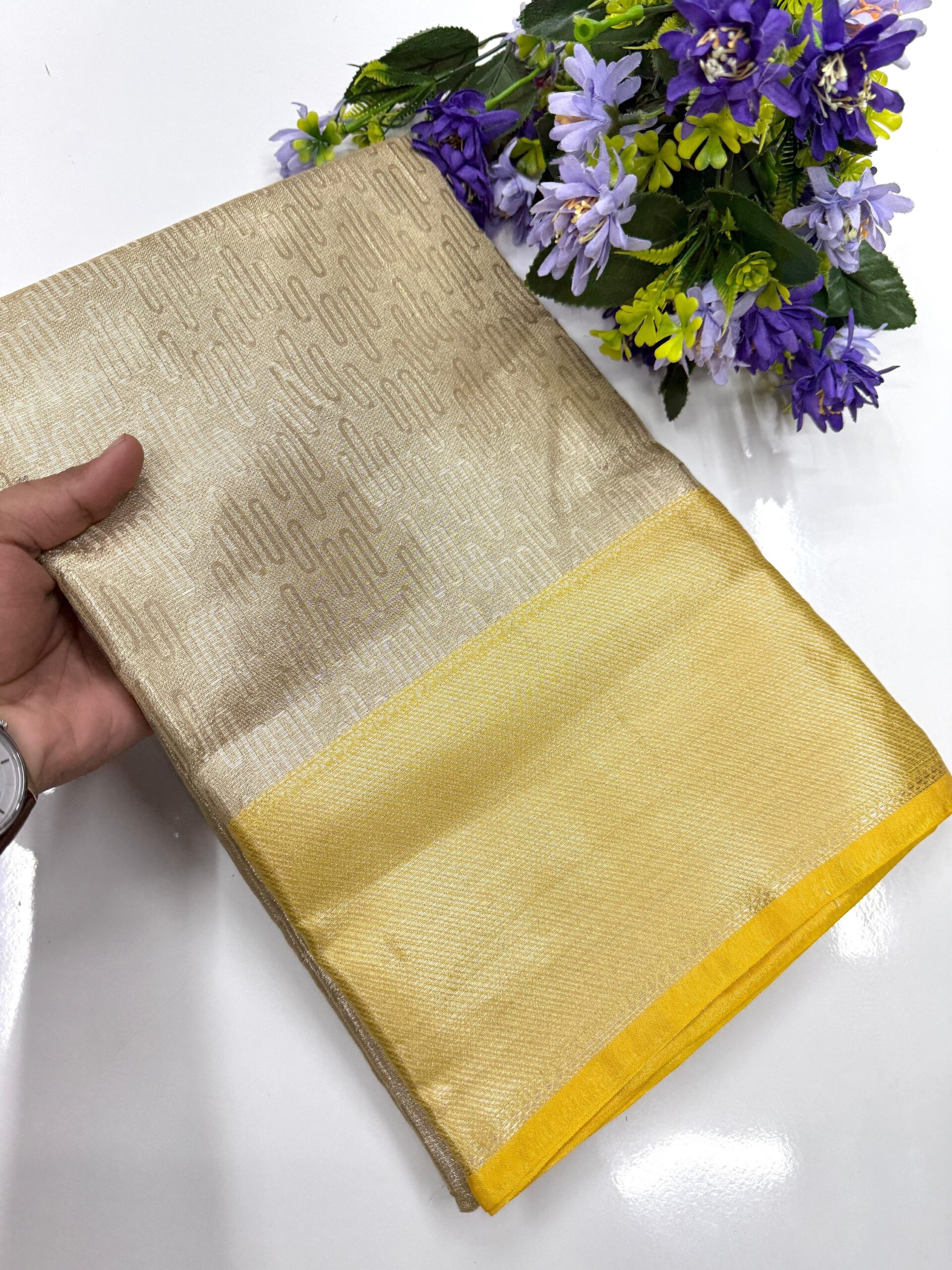 Golden Yellow Soft Silk Saree