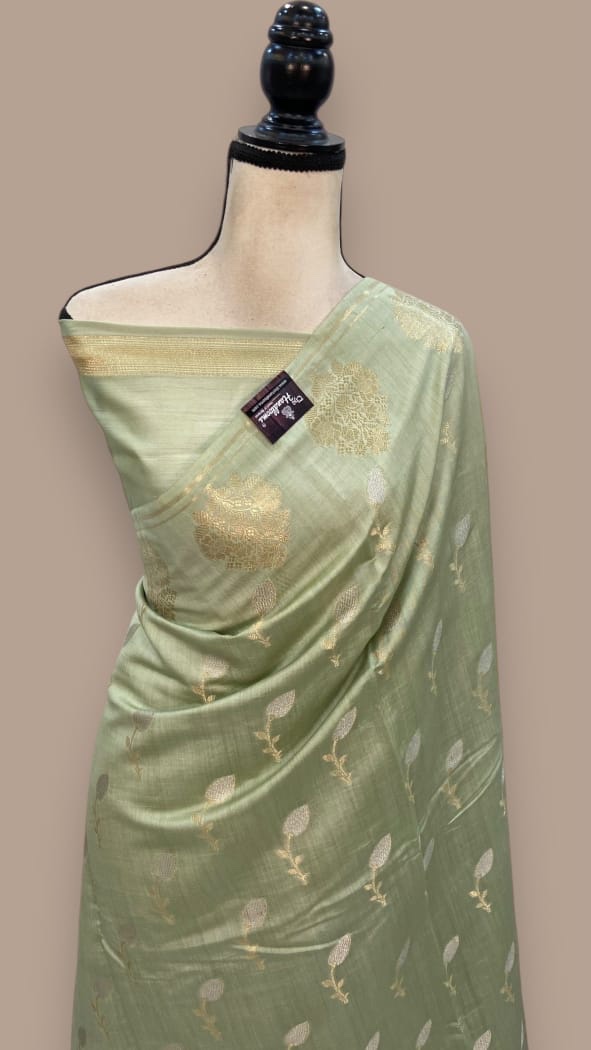 Warm Silk Saree β Pastel Green Elegance