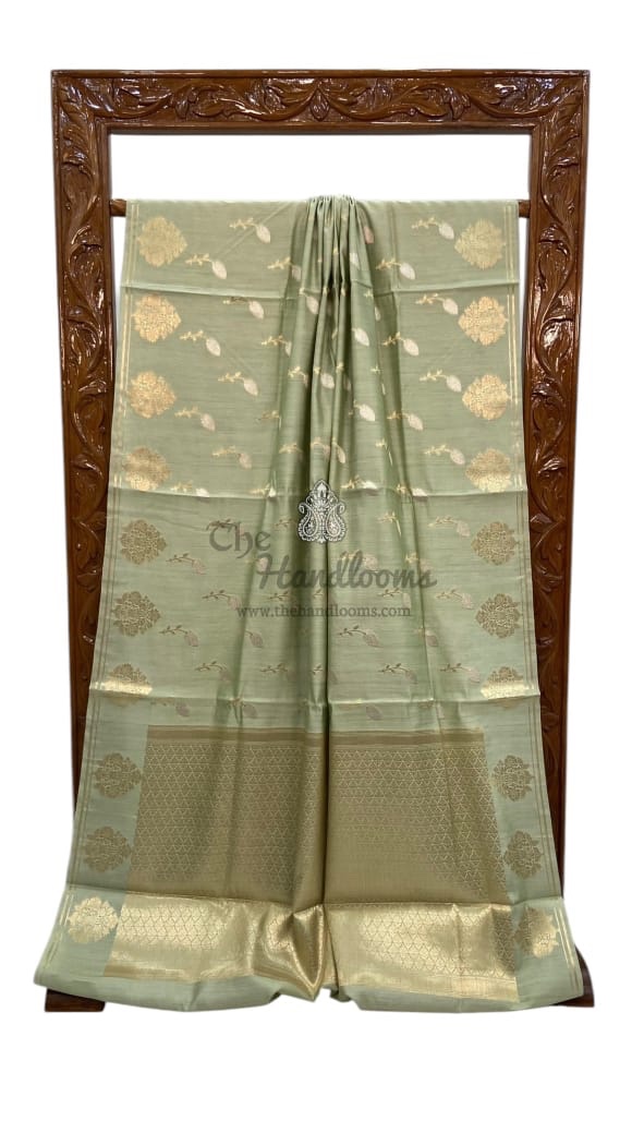 Warm Silk Saree β Pastel Green Elegance - Image 2