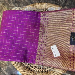 Zari Kattam Katan Silk Saree - Magentha