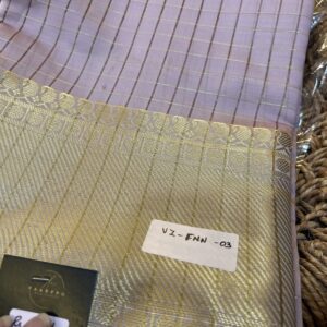 Zari Kattam Katan Silk Saree - Pastel