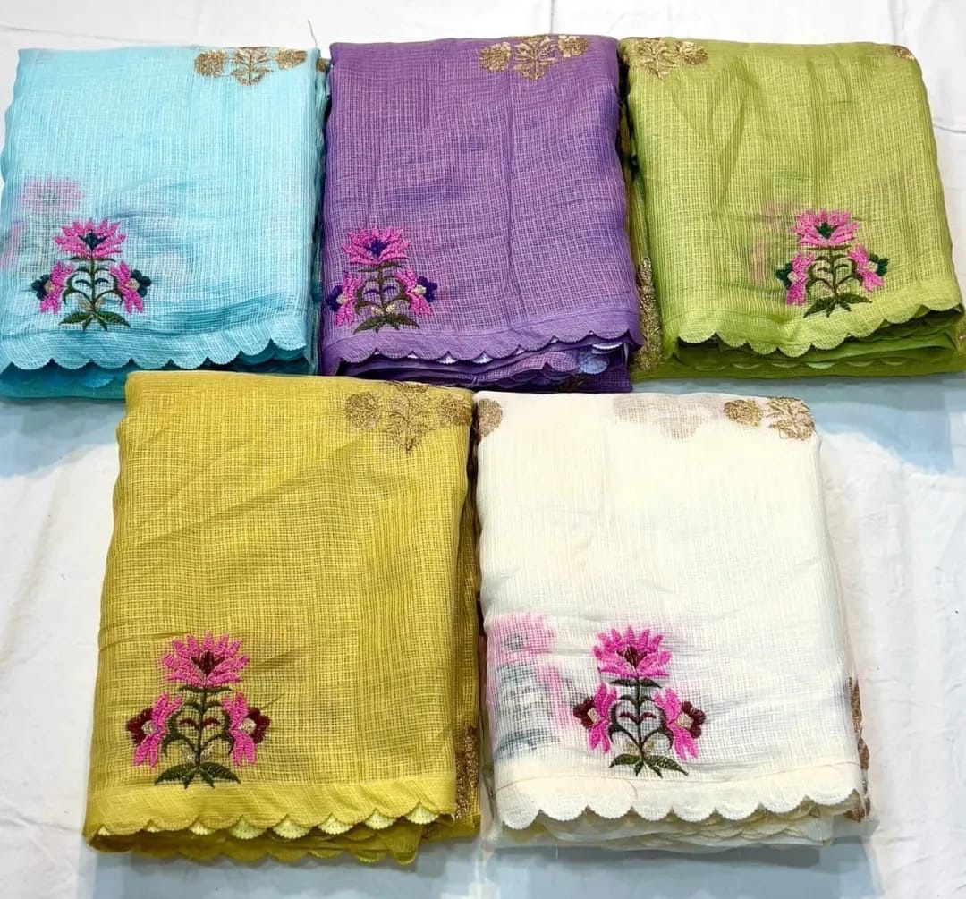 Kota doria - Embroidery - Blue - Image 2