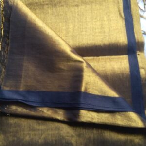 Gold Black Khadi Tissue Saree – Elegant | Lightweight | Festive Perfect