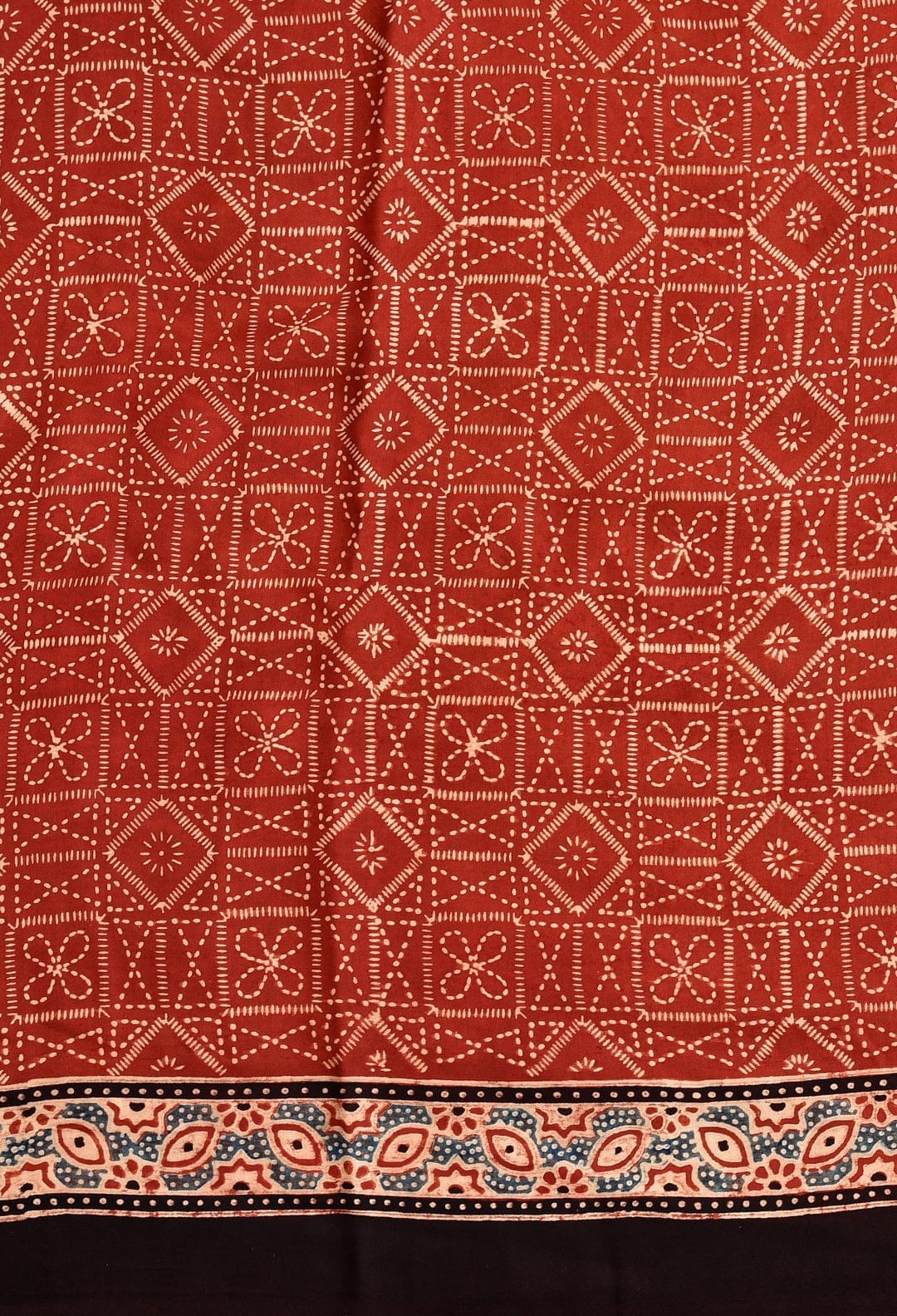 Ajrakh Crepe Silk Saree - Image 5