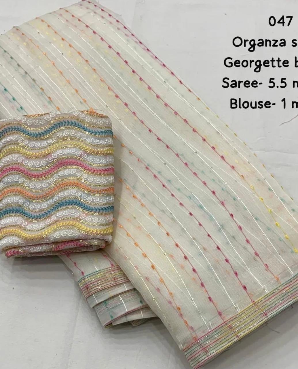 Ivory Sequence work- Organza